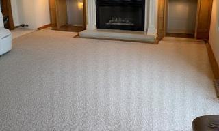 Spotless living room carpet after residential cleaning